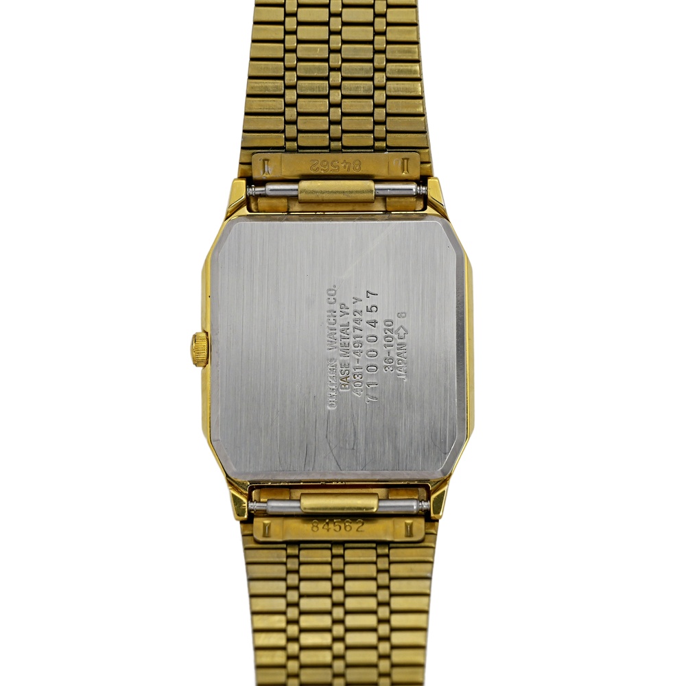 Citizen Vintage Gold Plated 1980's Tank Wrist Watch Quartz - Picture 8 of 8